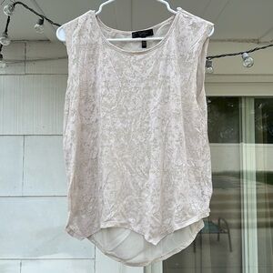 Women's Cream Sleeveless Top